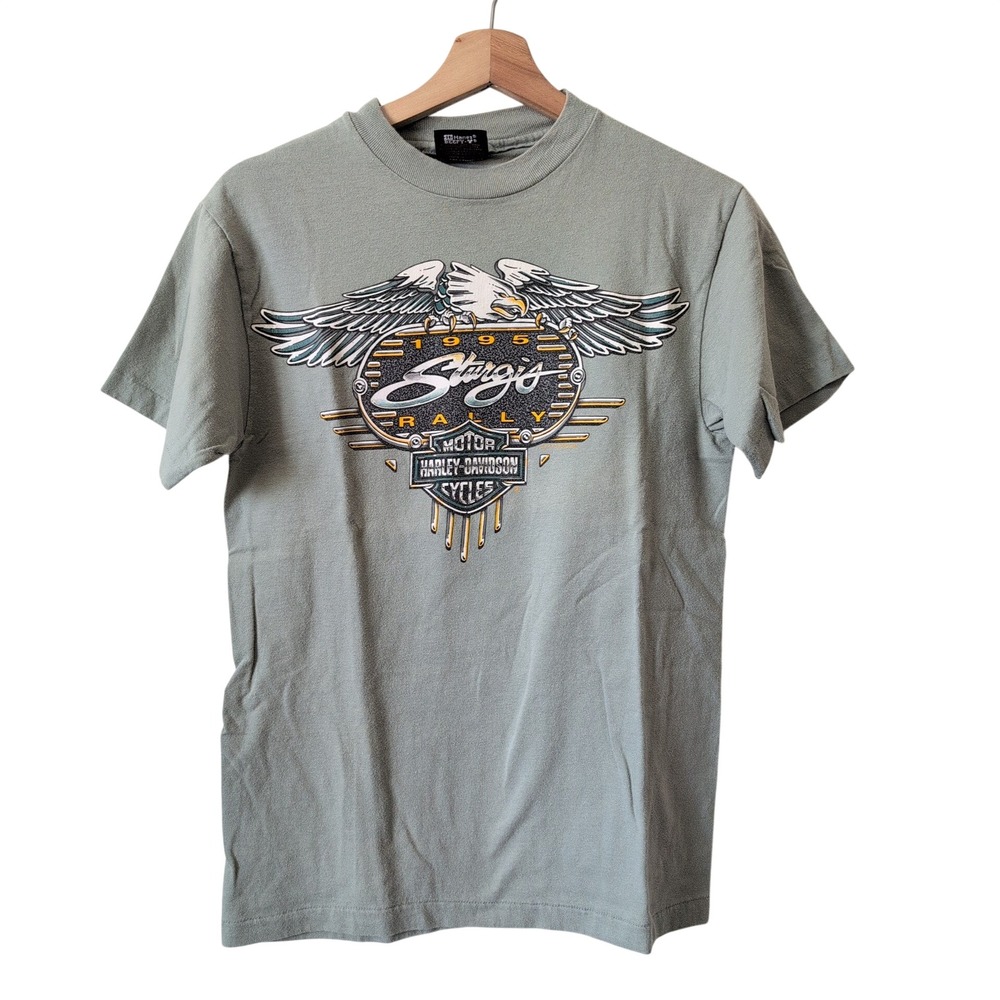 Vintage 1995 Harley Davidson Sturgis 55th Rally T-Shirt Hanes Beefy-T Small USA